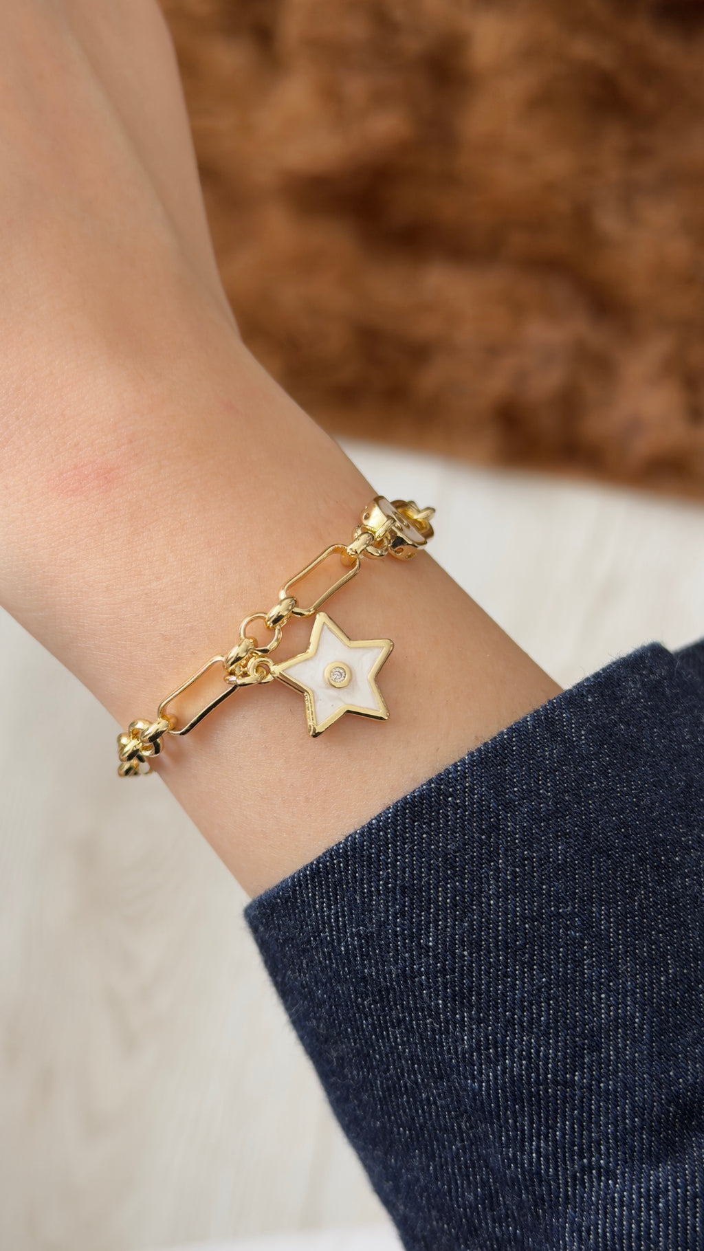 Boho Charm Detaylı Kilit Bileklik