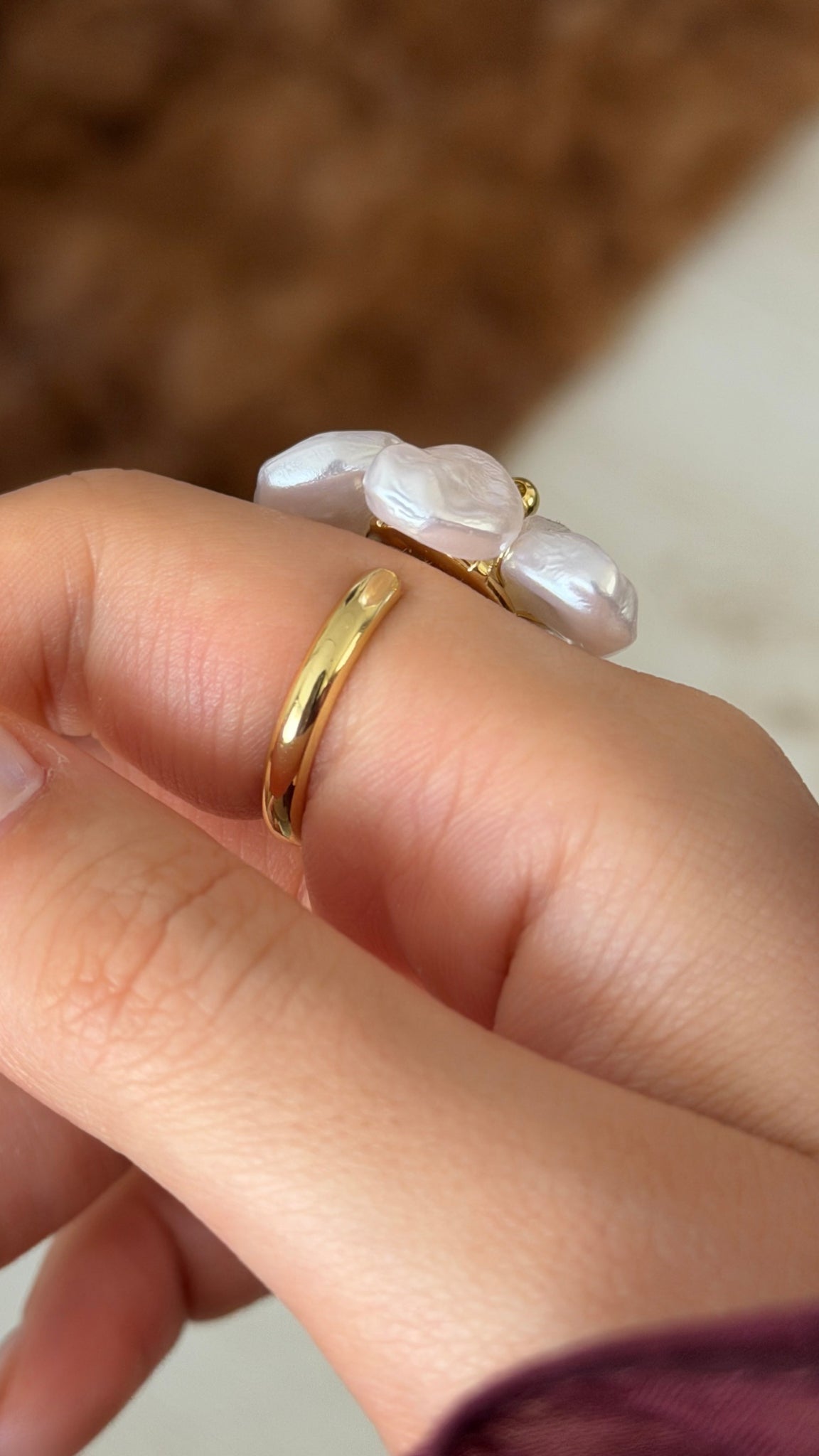 Blossom Sedefli Çiçek Tasarım Yüzük