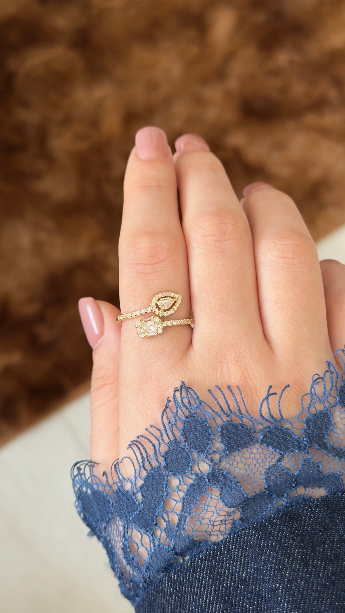Harmony İtalyan Model Serpenti Zirkon İşlemeli Yüzük