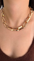 Elysence Rose Gold Lüks Seri Modern Kesim Ataş Model Kolye