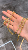 Elegance Lüks Seri Özel Tasarım Kilit Zincir Kolye Bileklik Küpe Set