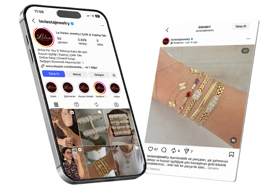La Viesta Jewelry Instagram hesabı ve takı paylaşımları